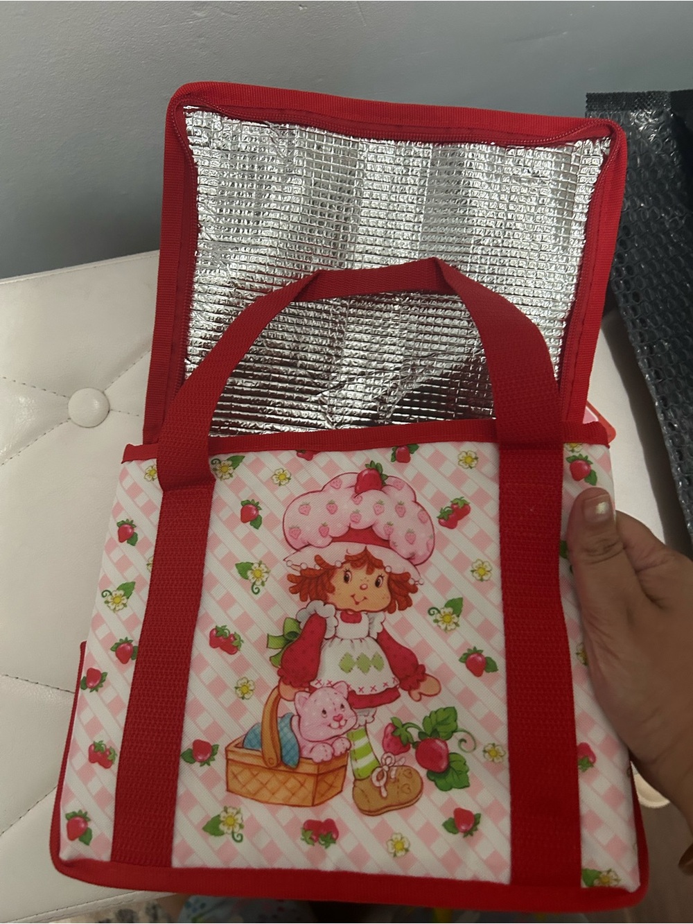 Strawberry Girl Insulated Lunch Tote - Red & Pink